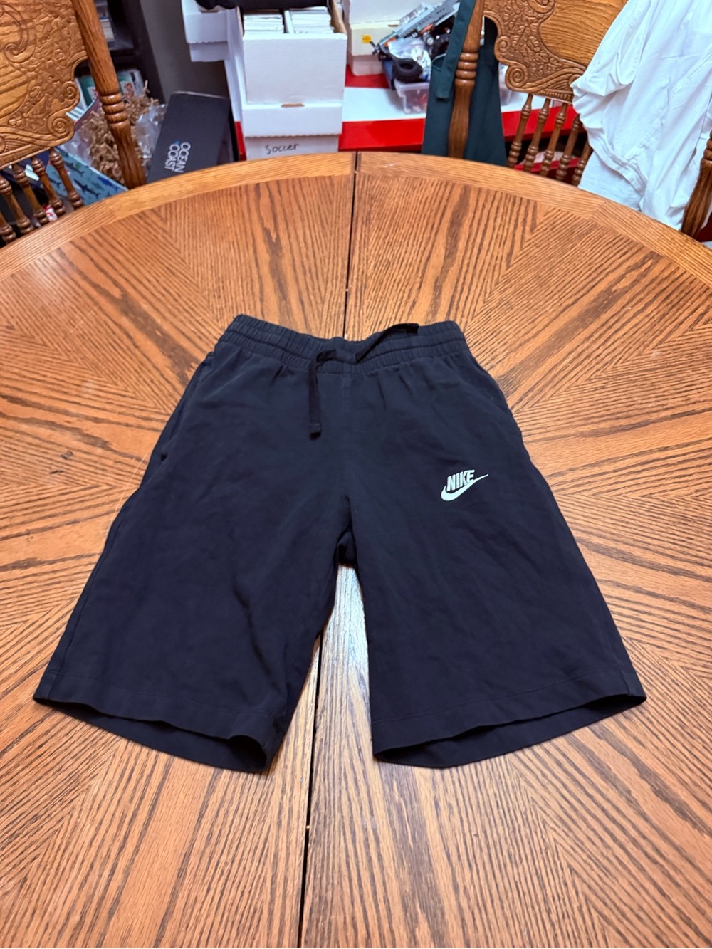 Nike Black Men’s Athletic Shorts with White Swoosh